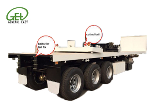 40ft Flatbed Semi Trailer , Container Shipment Flatbed Semi Trailer , Cheap Freight Flatbed Semi Trailer