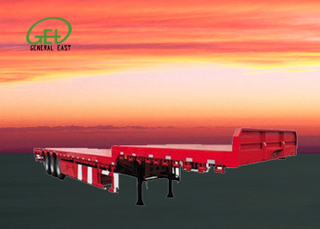 53ft Low Platform Flatbed Semi Trailer , 60T Flatbed Semi Trailer , Long Cargos Flatbed Semi Trailer