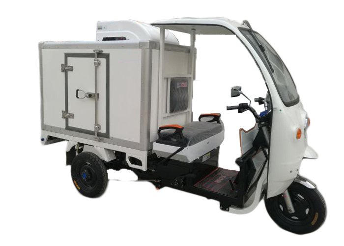 Tri-wheel Motor Tricycle Refrigerated Box with All - Closed FRP / GRP Insulated Sandwich Panel Kits And Refrigerator Units