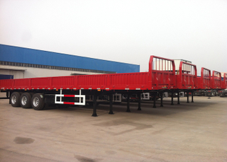 40ft Drop Side Semi Trailer with 3 Axles And Super Single Tire for General Cargo Logistic,Platform Semi Trailer
