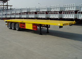 40ft Heavy Duty FlatBed Container Semi Trailer With 3 Axles Customized Color