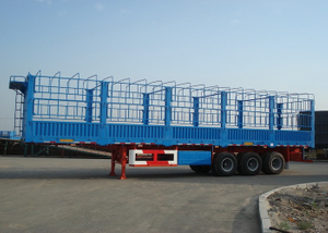 13m Drop Side Trailer 3 Axles with Side Wall And Cargo Fence for Bulky Cargos,Platform Semi Trailer