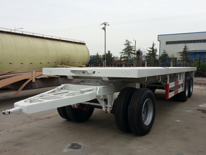 20 Feet 45T Draw Bar Flat Bed Trailer with 3 Axles