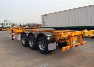 40 Feet Low Clearance Skeleton Semi-Trailer with 3 axles and gooseneck for organic chemical tanker container