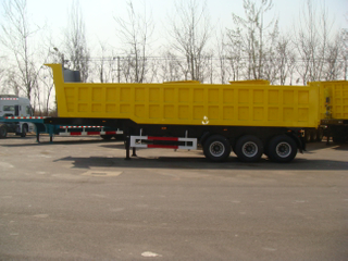 34cbm Dump Semi-trailer with 3 BPW axles and hydraulic rear Discharge system for 35 Tons