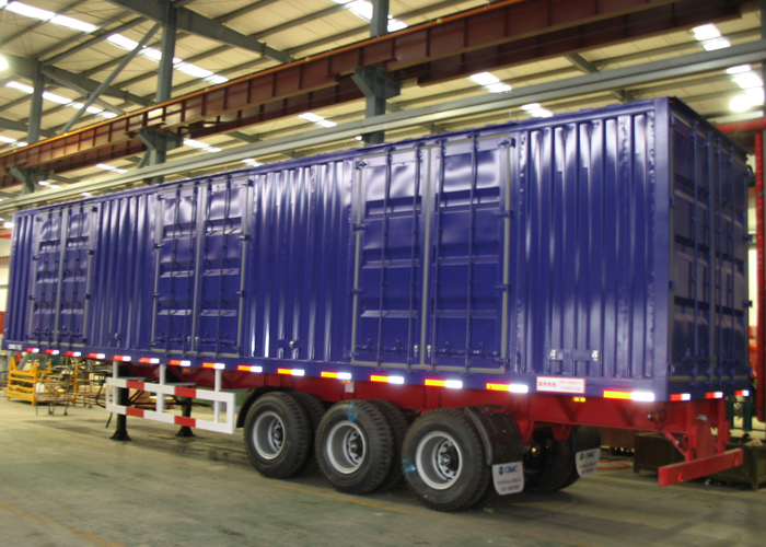 50ft Closed Steel Dry Freight Box Trailer with 3 Axles for Bulk And Case Packed Cargos,Drop Side Semi Trailer , Steel Box