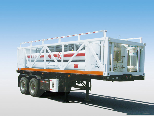 CH2 Tube Skid Semi-trailers with 7 Tubes And 2 Axles for 4000L CNG,CNG Tube Skid Tanker
